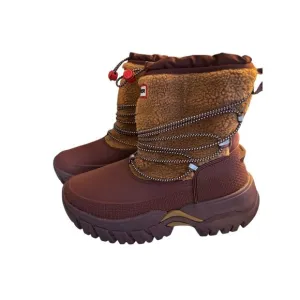 Hunter Wanderer Faux Shearling Waterproof Snow Boots 8 Mawson Creek/Muted Berry