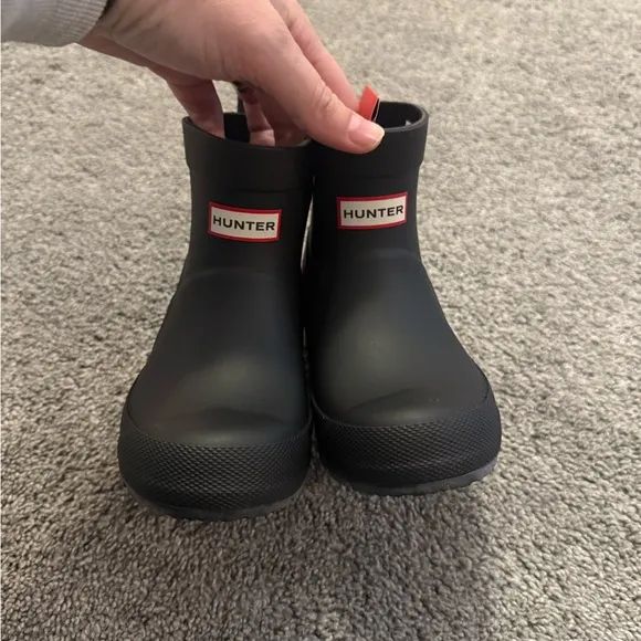 Hunter Wellies Black Play Short Rain Boots Sz 12