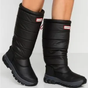 HUNTER Women's Intrepid Tall Snow Boots Black Size 9