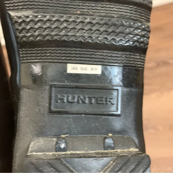 Hunter Womens original black tall gloss rain boots 10