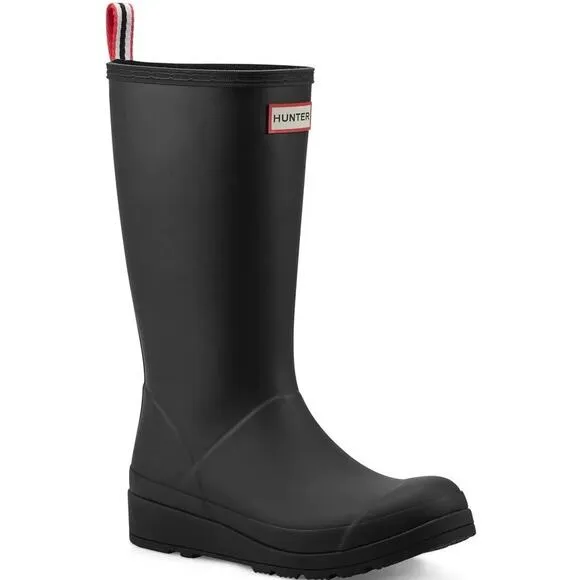 Hunter Women's Play Tall Rain Boots Black Size 9