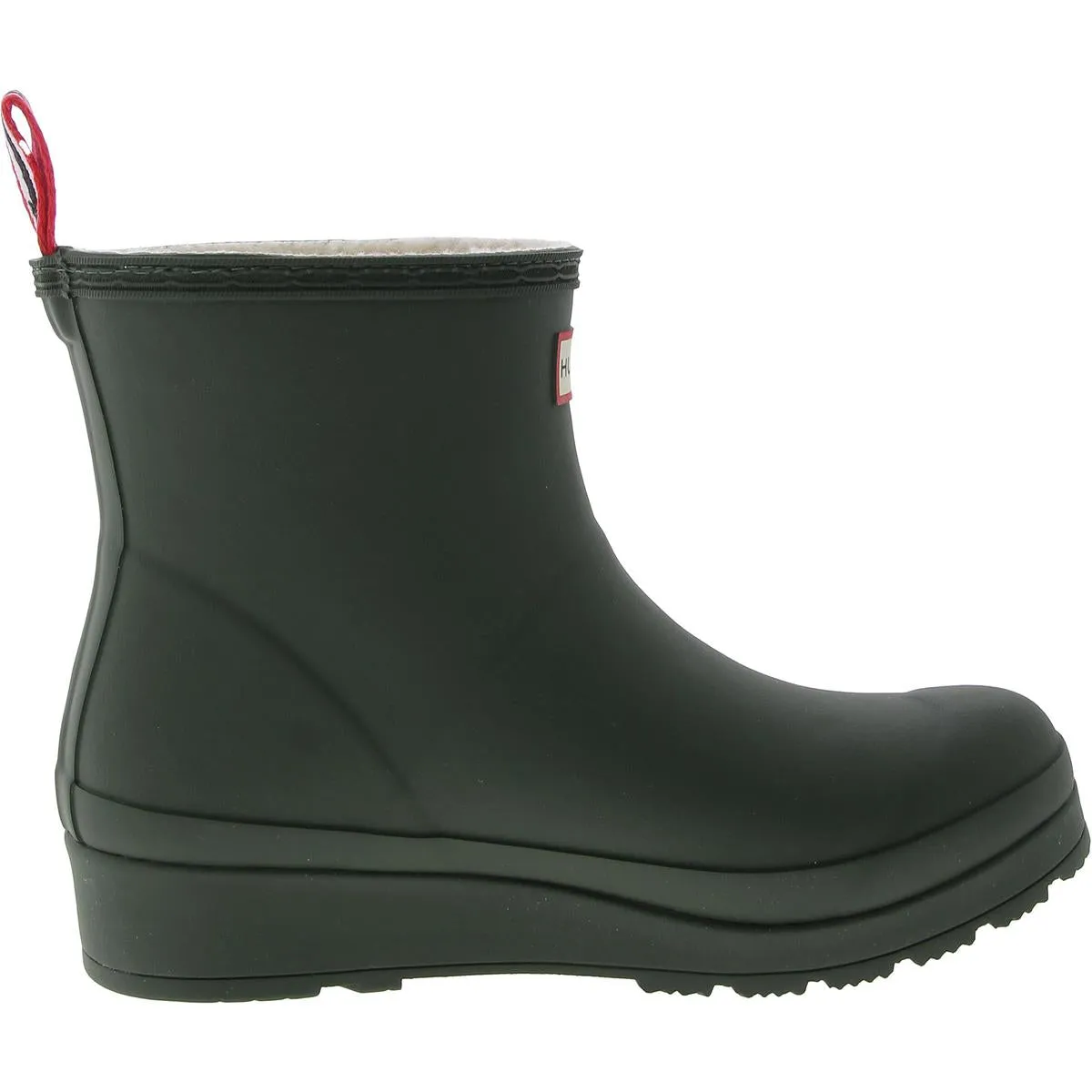 Hunter Womens Rubber Wedge Ankle Boots