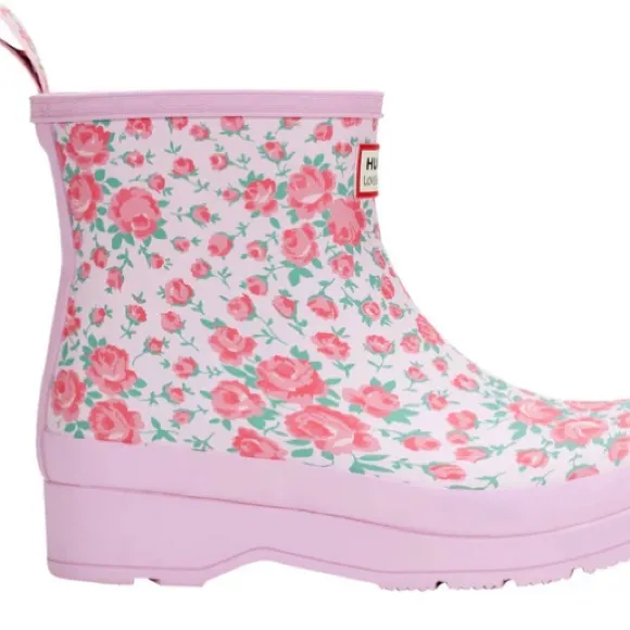 Hunter x LoveShackFancy Women’s PLAY Short Rose Heart Rain Boots size 6 7 8 9 10