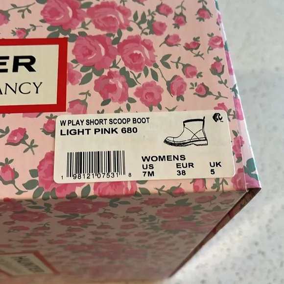 Hunter x LoveShackFancy women’s Short Rose Heart Rain Boot