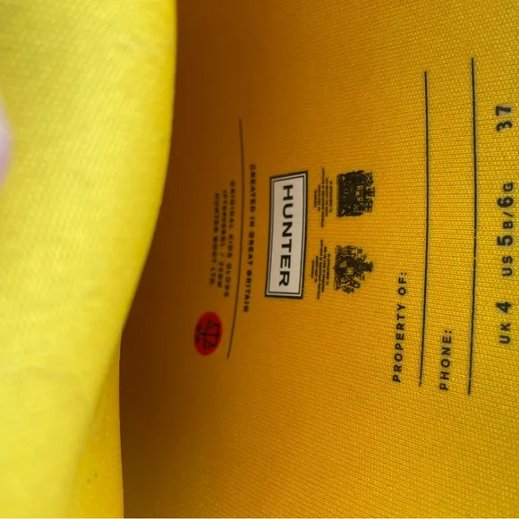 Hunter Yellow Rain Boots tall hunter rain boots girls size 5 women’s size 7