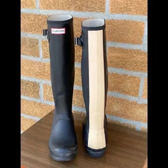 Hunter original stripe tall boots sz 8