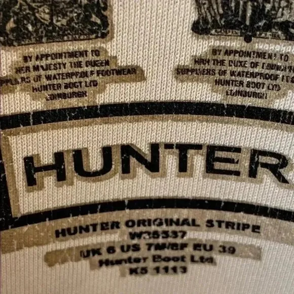 Hunter original stripe tall boots sz 8