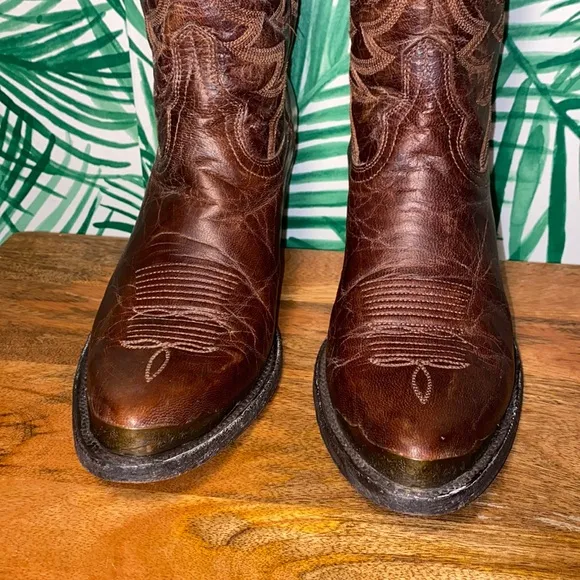 Idyllwind Brown Leather Embroidered Ankle Cowboy Boots Women’s 8.5 B