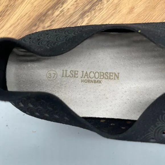 Ilse Jacobsen Women’s Tulip 139 Black Perforated Slip-On Sneaker Size 37 / 6.5