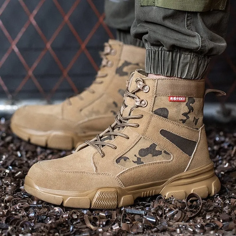 Impact Proof Outdoor Mens Tan Work Boots