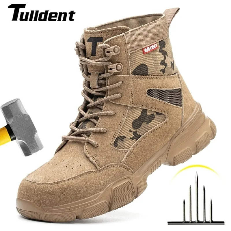 Impact Proof Outdoor Mens Tan Work Boots