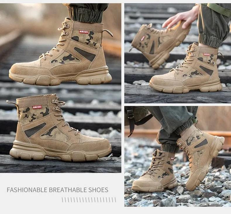 Impact Proof Outdoor Mens Tan Work Boots