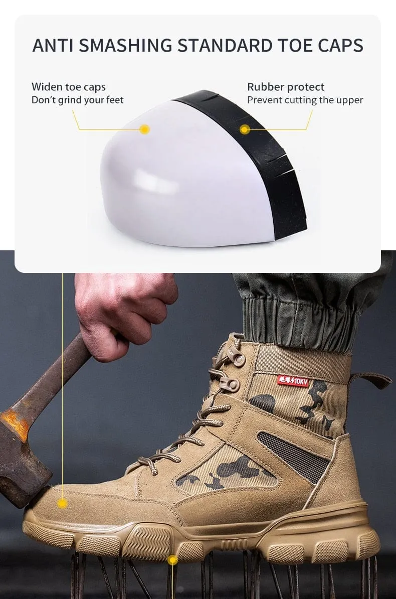 Impact Proof Outdoor Mens Tan Work Boots