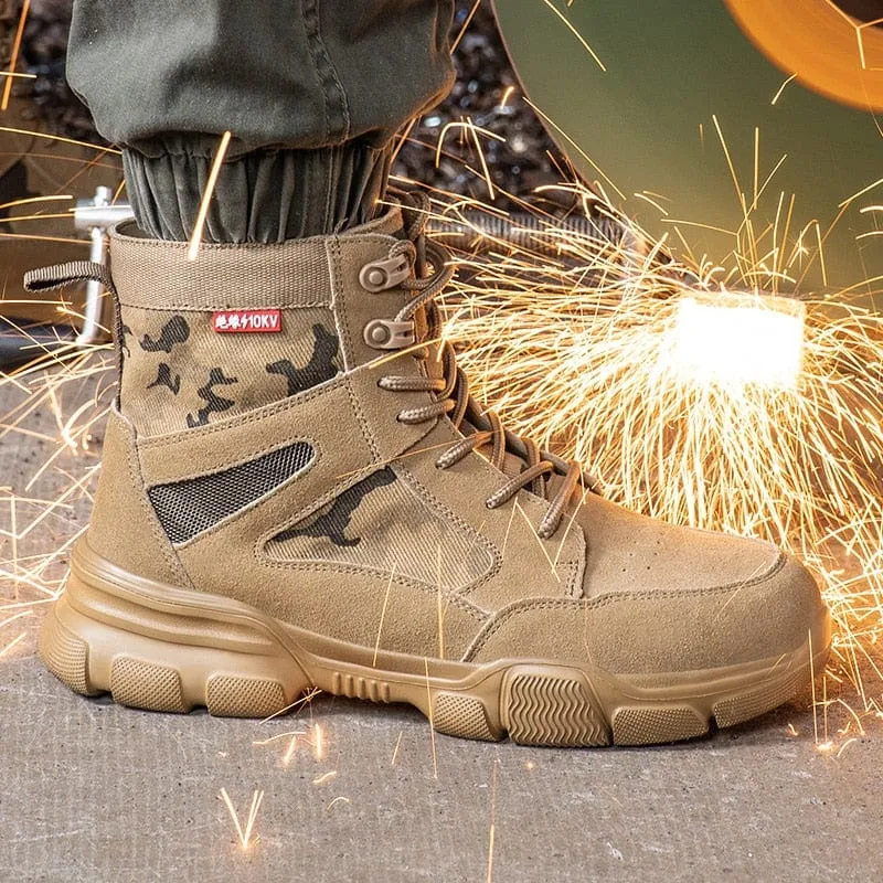 Impact Proof Outdoor Mens Tan Work Boots