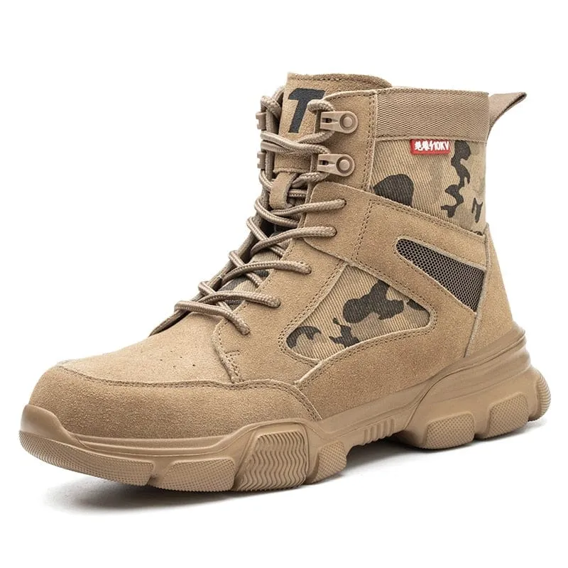 Impact Proof Outdoor Mens Tan Work Boots