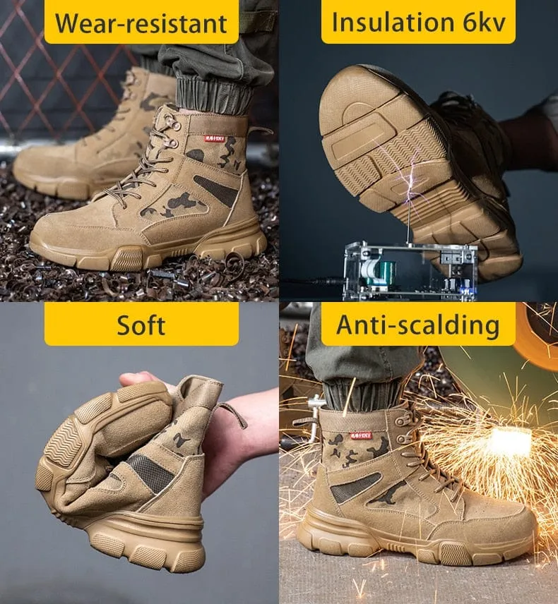 Impact Proof Outdoor Mens Tan Work Boots