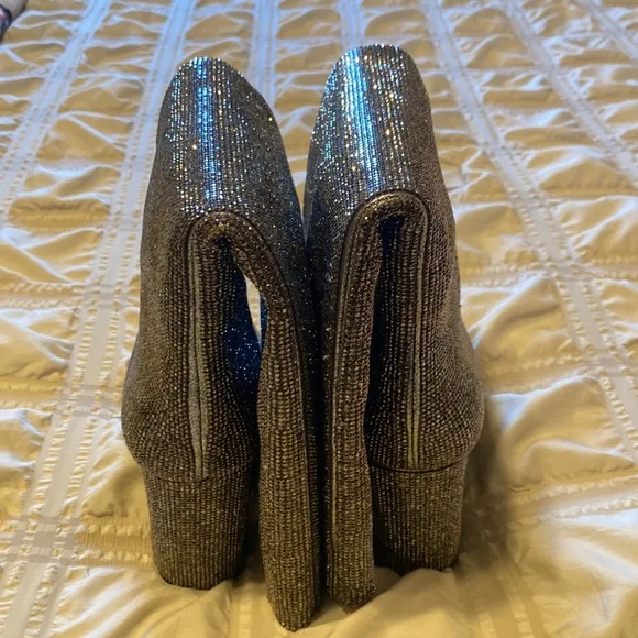INC International Concepts PAITON 2 Tall Rhinestone Boots PEWTER