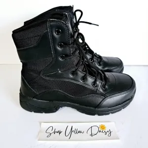 Interceptor Mens Tactical‎ Military Black Steel Toe Work Boots Sz 8 - Bo399.3