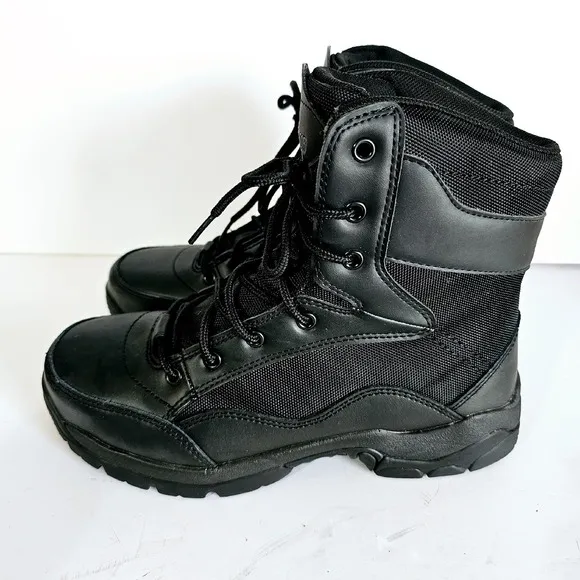Interceptor Mens Tactical‎ Military Black Steel Toe Work Boots Sz 8 - Bo399.3