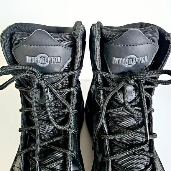 Interceptor Mens Tactical‎ Military Black Steel Toe Work Boots Sz 8 - Bo399.3