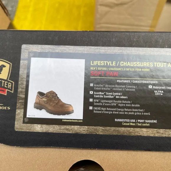 Irish Setter Men's Soft Paw Waterproof Oxford Shoes by Red wing wide with E2/W2