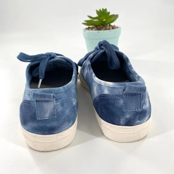 J Crew Crinkle Tie-Dyed Navy and White Sneakers Size 7