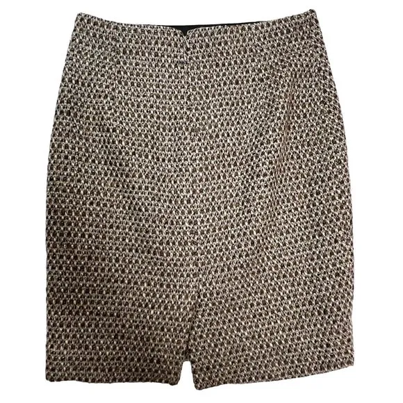 J. Crew Timber Metallic Tweed Pencil Skirt Wool Size 8