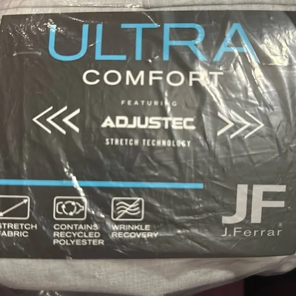 J. Ferrar Mens Flat Front Ultra Comfort slim classic Light Grey Pant 32x34