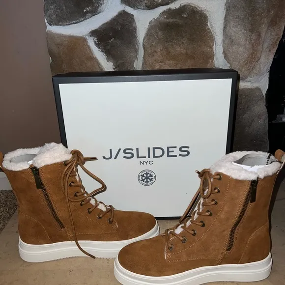 J Slides TORRIE Cognac Waterproof Suede boot