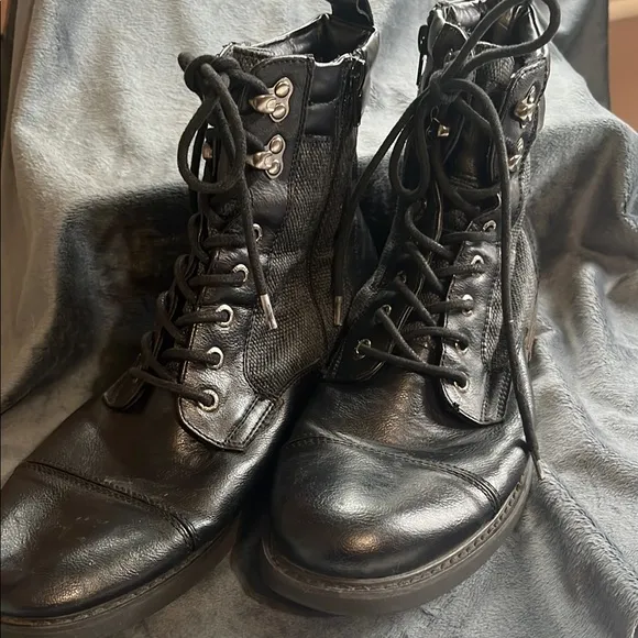J75 JUMP Black Leather Men's Boots SZ 10