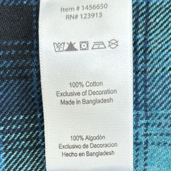 Jachs Mens Flannel Shirt Soft Warm Thicker Weight Blue Black Plaid Size XLarge