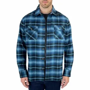 Jachs Mens Flannel Shirt Soft Warm Thicker Weight Blue Black Plaid Size XLarge