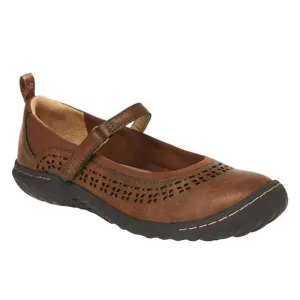 JBU Dalton Maryjane Brown Brushed Vegan/Neoprene Memory Foam Insole Size 8.5M