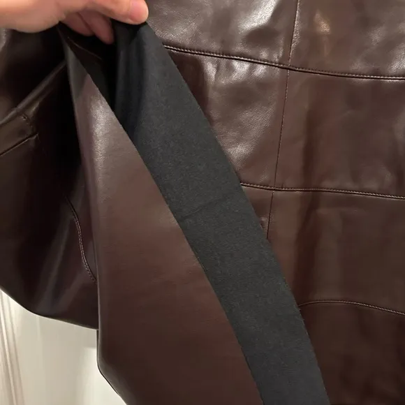JCREW Seamed circle skirt in faux leather. chocolate/brown. Size 2. NWT