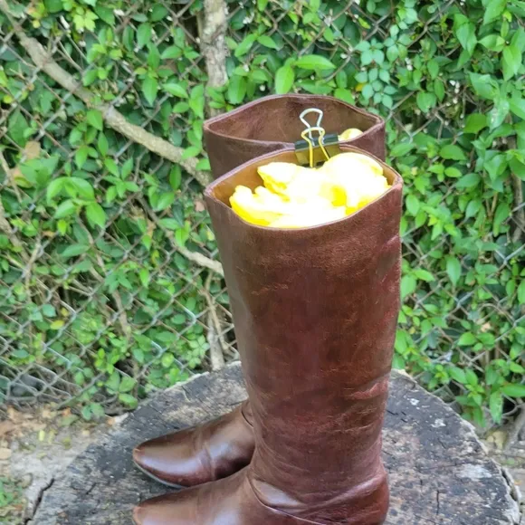 Jeffery Campbell Knee High Riding Boots/Genuine Leather Pull On Western Style
