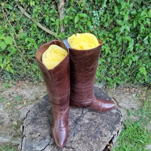 Jeffery Campbell Knee High Riding Boots/Genuine Leather Pull On Western Style