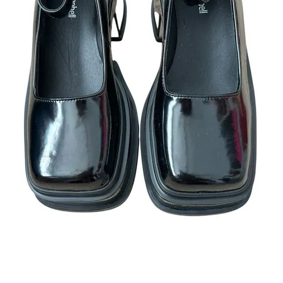 Jeffrey Campbell Empath Black Patent Leather Platform Mary Jane Shoes | 7