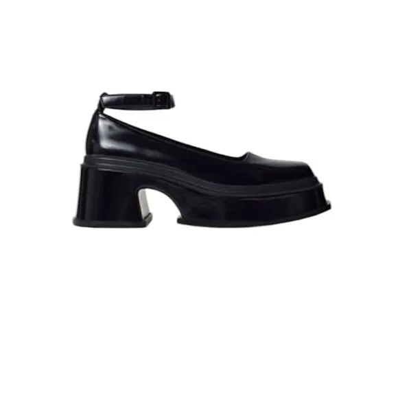 Jeffrey Campbell Empath Black Patent Leather Platform Mary Jane Shoes | 7