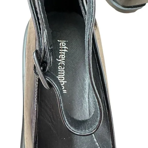 Jeffrey Campbell Empath Black Patent Leather Platform Mary Jane Shoes | 7