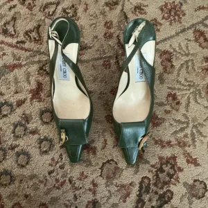 Jimmy Choo Green Leather Women's Shoes