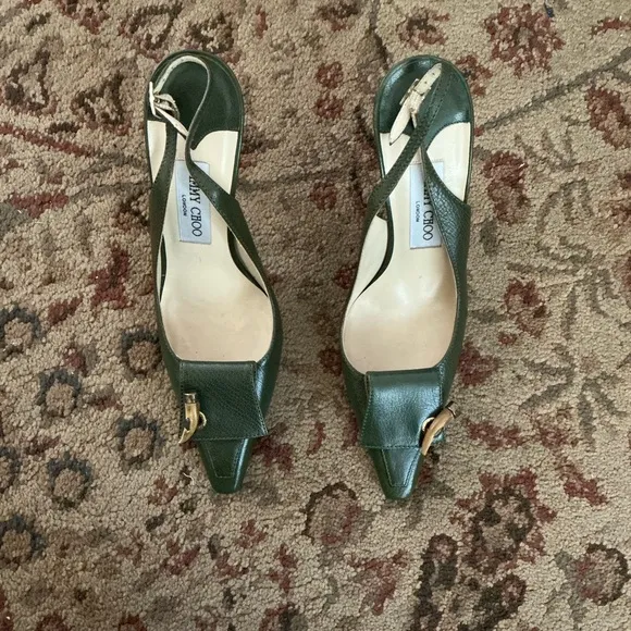 Jimmy Choo Green Leather Women's Shoes