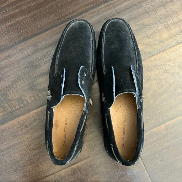 John Varvatos  USA men’s suede leather boat shoe 13M