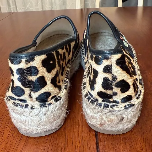 Johnny Was NEW Acacia Embroidered Leopard Espadrille Slip On Shoes Size 6