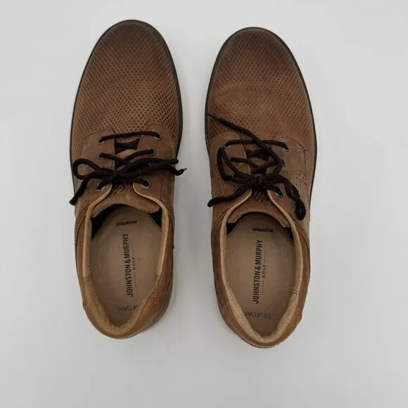 Johnston &amp; Murphy Golf McGuffey GL2 Hybrid Mens Waterproof Leather Shoes Brown