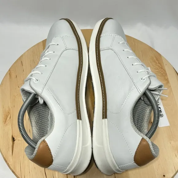 Johnston &amp; Murphy Men's White Brown Waterproof Golf Shoes - Size 9.5M