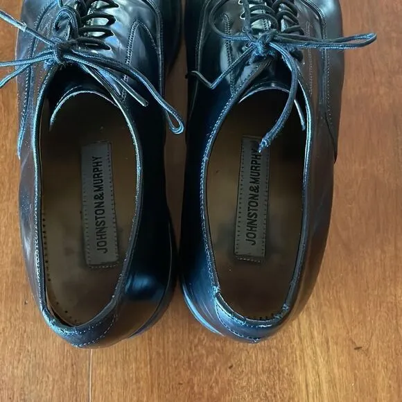 Johnston &amp; Murphy Optima Comfort Black Cap Shoes - 8.5