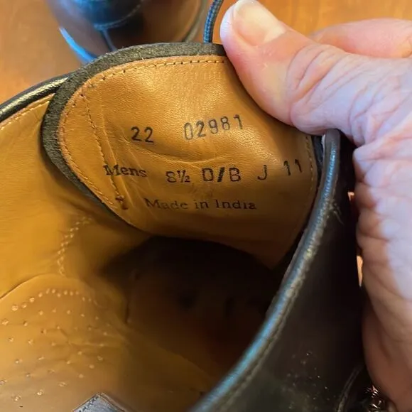 Johnston &amp; Murphy Optima Comfort Black Cap Shoes - 8.5