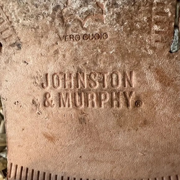 Johnston &amp; Murphy Vero Cuoio Handcrafted Leather Penny Loafer Sheepskin Shoes 9