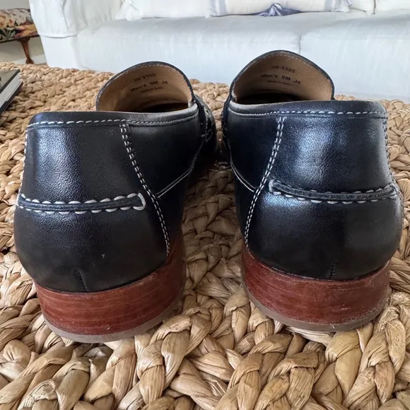 Johnston &amp; Murphy Vero Cuoio Handcrafted Leather Penny Loafer Sheepskin Shoes 9