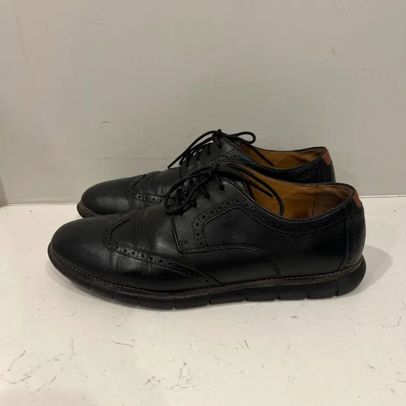 Johnston Murphy Dress Shoes Mens 12 Wingtip Oxford Leather Black